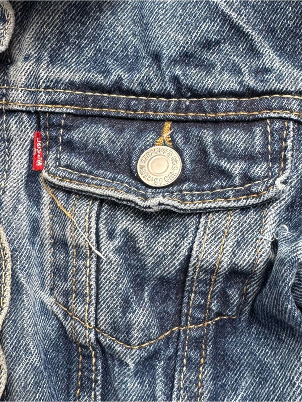 Levi's Blue Denim Basic Jacket Kids L/G 12-13 YRS Button Front Unisex - Picture 2 of 7